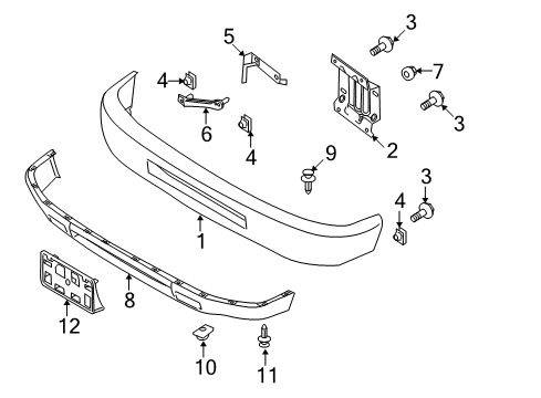 2013 Ford E-250 Front Bumper Diagram