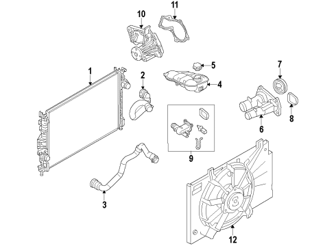 2014 Ford Transit Connect Cooling System, Radiator, Water Pump, Cooling Fan Diagram 3 - Thumbnail