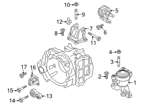 2012 Ford Edge Engine & Trans Mounting Diagram 1 - Thumbnail