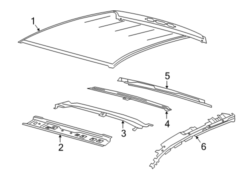 2020 Ford Ranger Roof & Components Diagram 1 - Thumbnail