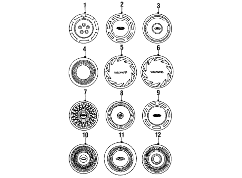 1989 Ford Taurus Cover Assembly Diagram for F1DZ1130B
