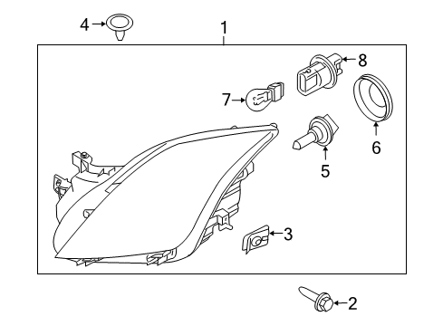 2010 Mercury Milan Signal Lamp Bulb Socket Diagram for 9E5Z-13411-A