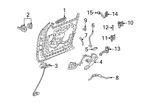 2004 Lincoln Aviator Lock, Passenger Side Diagram for 5C5Z-78218A64-AB