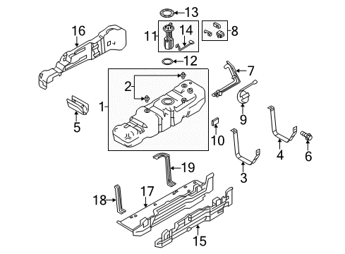 2013 Ford F-250 Super Duty Filler Pipe Bracket Diagram for BC3Z-9040-A