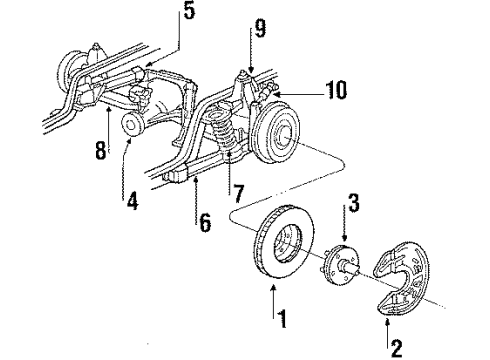 1984 Ford Mustang Rear Suspension, Control Arm Diagram 1 - Thumbnail