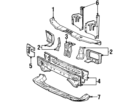1997 Ford Contour Air Deflector, Driver Side Diagram for F53Z8311AE
