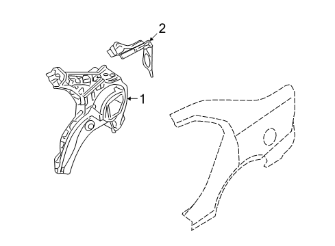 2008 Mercury Milan Inner Structure - Quarter Panel Diagram