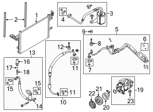 2012 Ford Flex A/C Condenser, Compressor & Lines Diagram 2 - Thumbnail