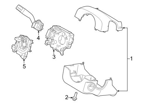 2022 Ford F-150 Lightning Shroud, Switches & Levers Diagram 1 - Thumbnail
