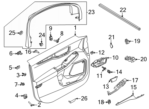 2021 Ford Escape Window Motor, Front Passenger Side Diagram for LJ6Z-9923394-B