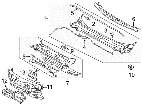 2014 Ford Fusion Cowl Diagram