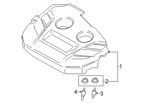 2019 Ford Escape Engine Cover Stud Diagram for F2GZ-6A957-B