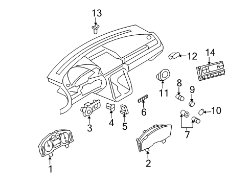2005 Ford Five Hundred Instrument Cluster Diagram for 5G1Z-10849-CC
