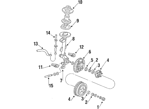 1989 Mercury Sable Backing Plate, Rear Diagram for F4ZZ-2C028-A