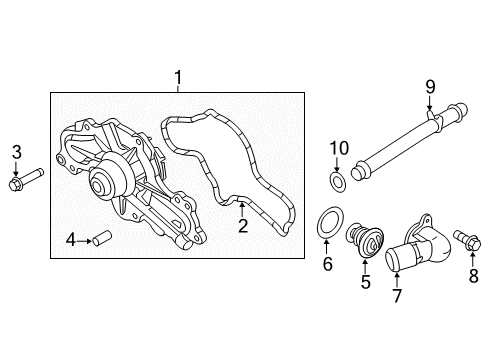 2019 Ford Police Interceptor Utility Water Pump Diagram 1 - Thumbnail