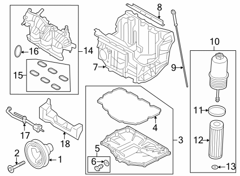 2021 Ford Police Interceptor Utility Engine Parts & Mounts, Timing, Lubrication System Diagram 1 - Thumbnail