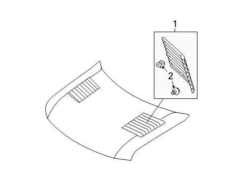 2013 Ford F-150 Exterior Trim - Hood Diagram