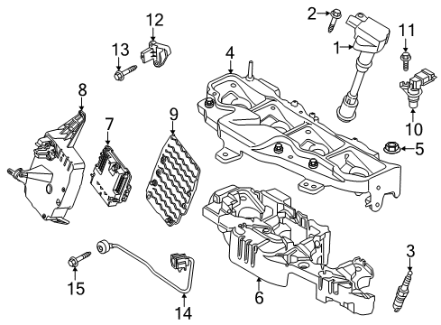 2016 Ford Escape PCM Bracket Diagram for CV6Z-12A659-F