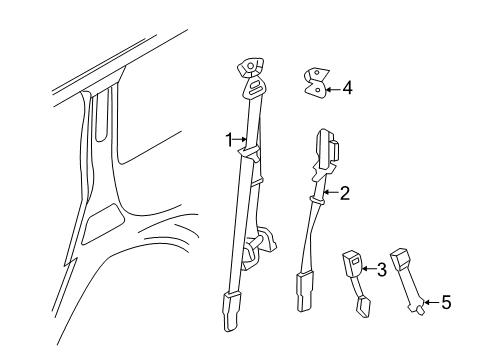 2017 Lincoln Navigator Rear Seat Belts Diagram 2 - Thumbnail