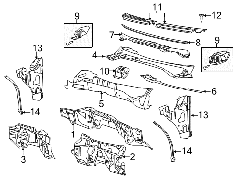 2012 Ford F-150 Dash Panel Diagram for BL3Z-1501610-A