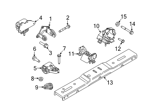 2015 Ford Expedition Engine & Trans Mounting Diagram