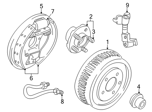 2004 Mercury Sable Brake Components, Brakes Diagram 4 - Thumbnail