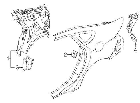 2018 Lincoln MKZ Quarter Panel - Inner Structure Diagram