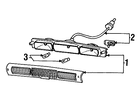 1994 Ford F-150 High Mount Lamps Diagram 1 - Thumbnail