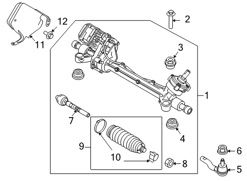 2010 Ford Taurus Tie Rod Boot Diagram for AA5Z-3332-A