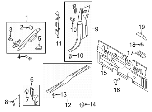 2016 Ford F-150 Interior Trim - Cab Diagram 6 - Thumbnail