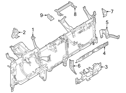 2024 Ford F-250 Super Duty Side Reinforcement Diagram for PC3Z-26045B00-A