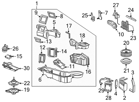 2004 Ford F-150 Heritage A/C Evaporator & Heater Components Diagram