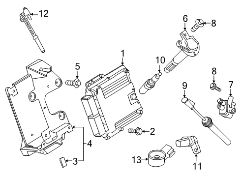 2020 Ford Mustang Bracket Diagram for JR3Z-12A659-A