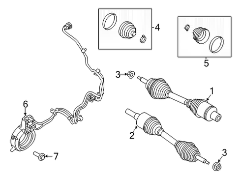 2021 Ford F-150 Drive Axles - Front Diagram 1 - Thumbnail