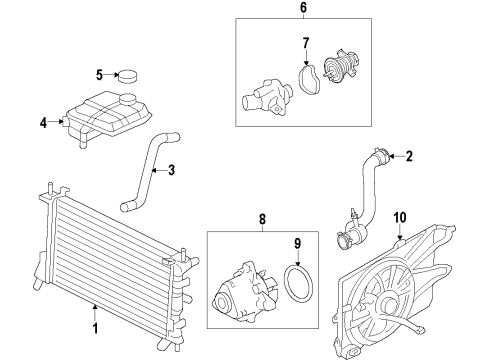 2007 Mercury Milan Cooling System, Radiator, Water Pump, Cooling Fan Diagram 3 - Thumbnail