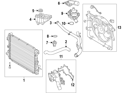 2010 Ford Mustang Cooling System, Radiator, Water Pump, Cooling Fan Diagram 4 - Thumbnail