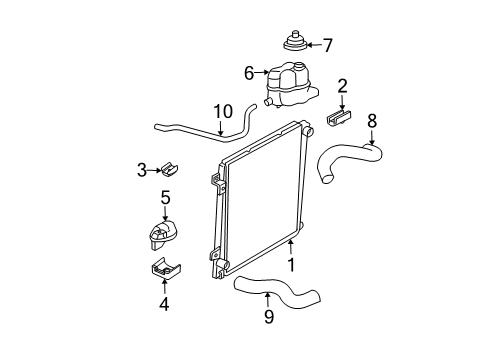 2009 Mercury Mountaineer Radiator & Components Diagram 2 - Thumbnail