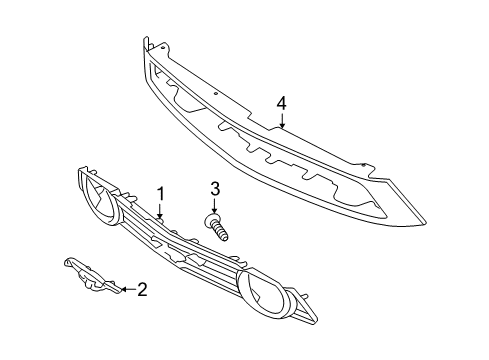 2012 Ford Mustang Grille, Front Diagram for AR3Z-8200-BB