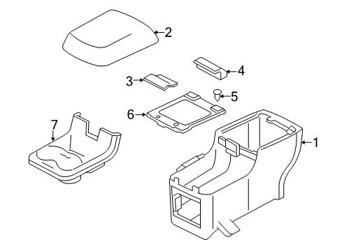 2009 Ford Taurus X Rear Console, Camel, Center Diagram for 8A4Z-74045A36-AC