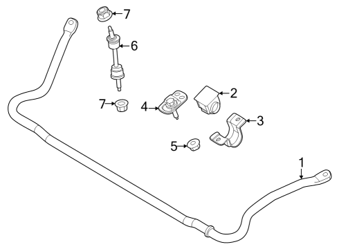 2023 Ford F-250 Super Duty Stabilizer Bar & Components - Front Diagram 1 - Thumbnail