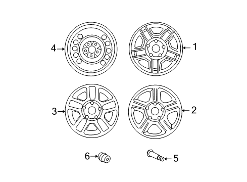 2007 Ford Escape Spare Wheel Diagram for YL8Z-1015-AA