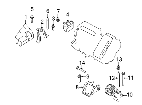 2012 Ford Escape Engine & Trans Mounting Diagram 3 - Thumbnail