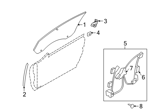 2007 Ford Mustang Motor Screw Diagram for 1W6Z-76231A06-AA