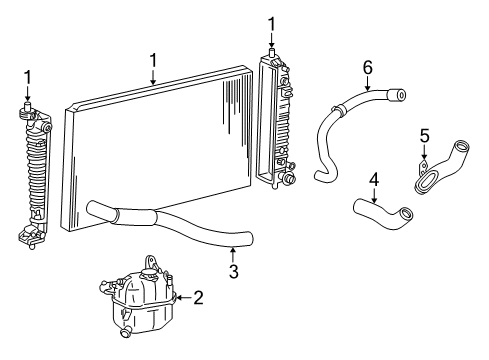 2004 Ford Freestar Radiator Seal Diagram for E5LY-8C242-A