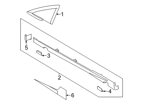 2013 Ford Fiesta Exterior Trim - Pillars, Rocker & Floor Diagram 1 - Thumbnail