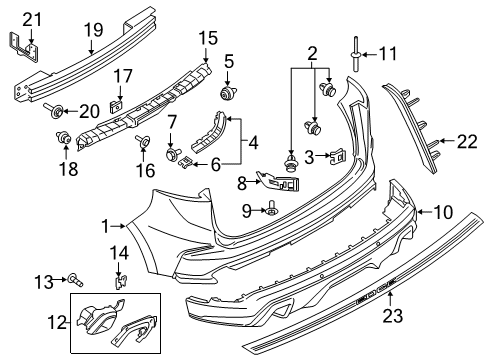 2023 Ford Edge Upper Bracket, Rear Passenger Side Diagram for KT4Z-17D942-A