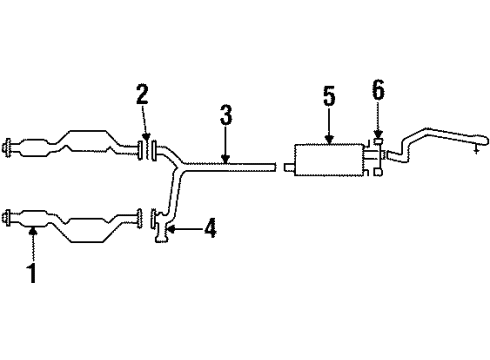 1997 Ford Crown Victoria Exhaust Components Diagram