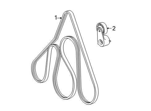 1999 Ford Ranger Belts & Pulleys, Maintenance Diagram 1 - Thumbnail