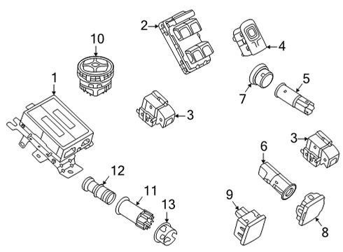2023 Ford Bronco Front Console Diagram 3 - Thumbnail