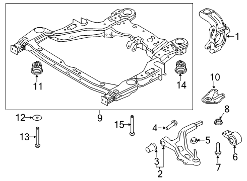 2015 Ford Taurus Front Suspension Components, Lower Control Arm, Stabilizer Bar Diagram
